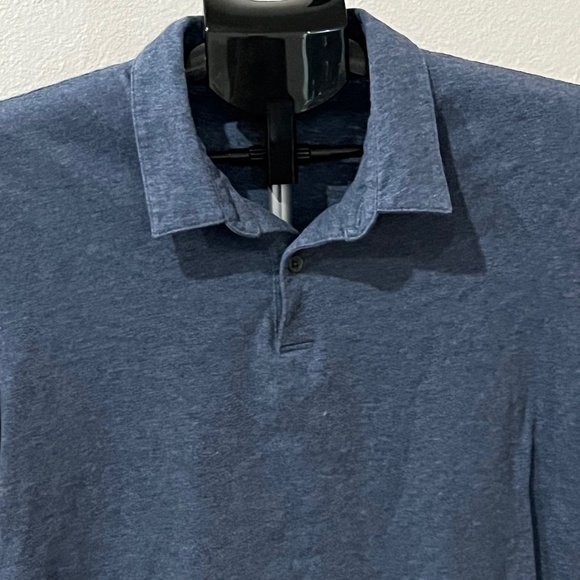 Theory Heather Blue Men's Polo Shirt | LARGE - Picture 1 of 3